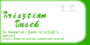 krisztian dusek business card